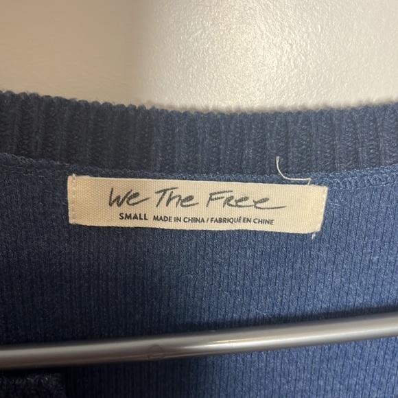 We the free blue and red buttoned sweater size small - Picture 3 of 9